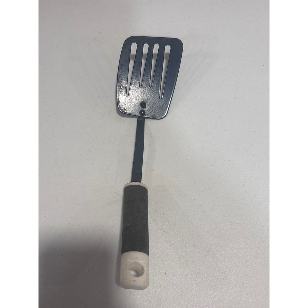 Vintage OXO Good Grips Slotted Turner Spatula Black Metal Stainless Steel Handle